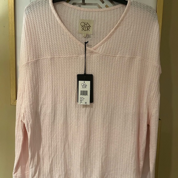 Chaser Pink Waffle Knit Women's Top - Picture 1 of 3